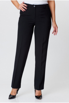 Черные классические брюки с карманами и резинкой БелЭльСтиль 596-2_79_22 черный однотон - фото 3