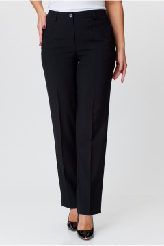 Черные классические брюки с карманами и резинкой БелЭльСтиль 596-2_79_22 черный однотон - фото 1