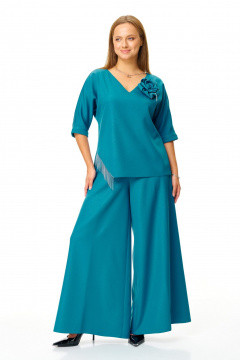 Блуза, брюки T&N 7678 бирюза - фото 2