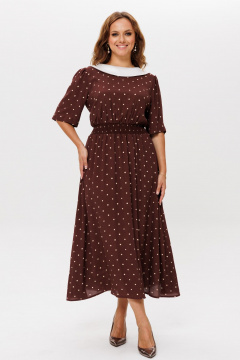 Платье Mislana 1206 рыжий_корица_горошек - фото 2