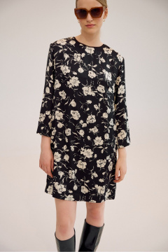Платье Lokka 1711 черный/бежевые_цветы - фото 3