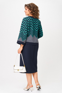 Блуза, юбка Aira Style 24126 ментолово-синий - фото 4