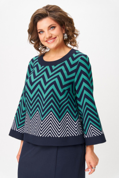 Блуза, юбка Aira Style 24126 ментолово-синий - фото 2