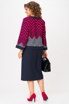 Блуза, юбка Aira Style 24126 малиново-синий - фото 4