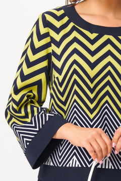 Блуза, юбка Aira Style 24126 лимонно-синий - фото 3