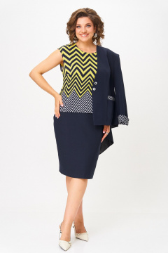 Блуза, жакет, юбка Aira Style 24125 синий - фото 3