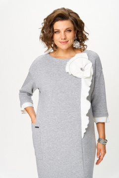 Платье Michel chic 2183 светло-серый_меланж - фото 2