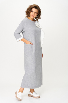 Платье Michel chic 2183 светло-серый_меланж - фото 4