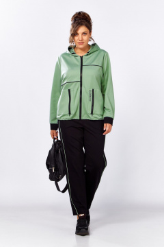 Костюм спортивный брюки бомбер больших размеров Lady Secret 25213 фисташковый+черный - фото 5