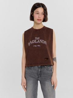 Топ Mark Formelle 112992R/24-ОБР32654П-0 коричневый_acid_wash_печать_009.2_Эйсид_1_сл_на - фото 1