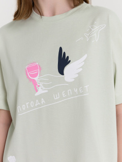 Футболка Mark Formelle 112678-2/24-28463П-0 св.аквамарин_печать_1_сл_на_пол - фото 5