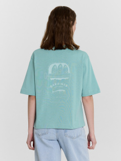 Футболка Mark Formelle 112862/24-26457П-0 пыльная_бирюза_печать_1_сл_на_пол - фото 2