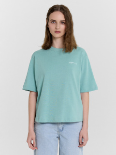 Футболка Mark Formelle 112862/24-26457П-0 пыльная_бирюза_печать_1_сл_на_пол - фото 1