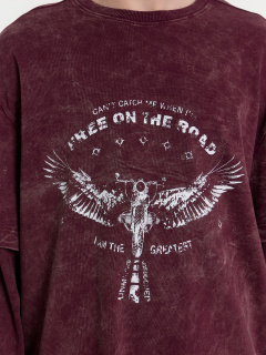 Лонгслив Mark Formelle 121928/24-ОБР4595П-0 винный_acid_wash_009.2_Эйсид_1_сл_на_пол - фото 4