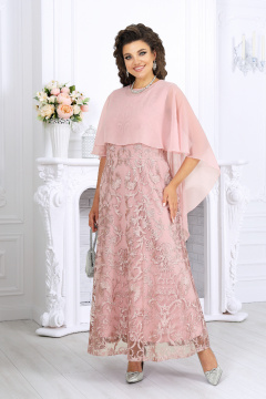 Накидка, платье Ninele 7496 пудра - фото 1