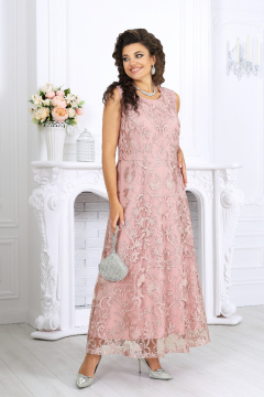 Накидка, платье Ninele 7496 пудра - фото 3