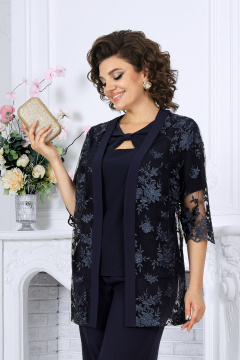 Блуза, брюки, кардиган Ninele 7498 синий - фото 2