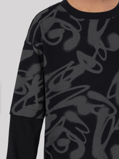 Джемпер Mark Formelle 123485/25-36602П-0 граффити_на_черном1 - фото 3