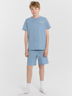 Футболка, шорты Mark Formelle 393329/24-27451П-0 серо_синий_acid_wash_печать_1_сл_на_пол_1сл_на_спин - фото 1