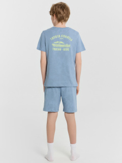 Футболка, шорты Mark Formelle 393329/24-27451П-0 серо_синий_acid_wash_печать_1_сл_на_пол_1сл_на_спин - фото 3