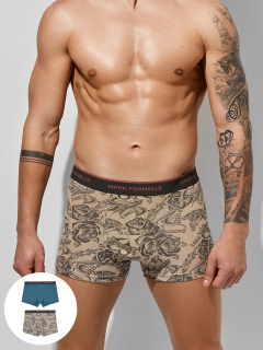 Трусы Mark Formelle 411228-2/25-5164П-5 зелено_голубой_тату_на_бежевом - фото 1