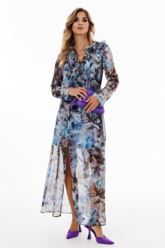 Платье EOLA 2913 голубой/коричневый - фото 3