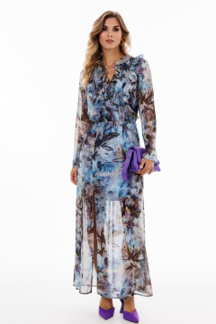 Платье EOLA 2913 голубой/коричневый - фото 1