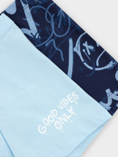 Трусы Mark Formelle 413344-2/25-36799П-0 голубое_небо_граффити_на_т.синем_2_сл_1тр_на_ЛВ_д - фото 1