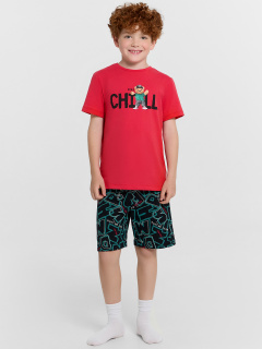 Футболка, шорты Mark Formelle 563318/24-28602ПП-0 брусничный_буквы_на_черном_3_сл_на_пол - фото 1