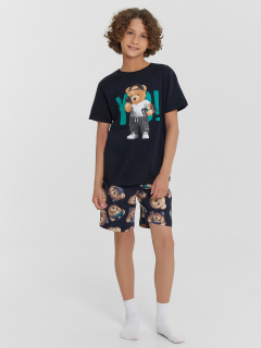 Футболка, шорты Mark Formelle 563318/24-28603ПП-0 черный_мишки_на_неви_3_сл_на_пол - фото 1