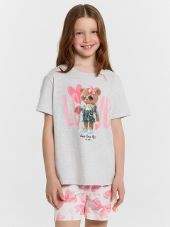 Футболка, шорты Mark Formelle 567727/25-35242ПП-0 серый_меланж_4306_А_бантики_на_белом_3_сл_на_пол - фото 4