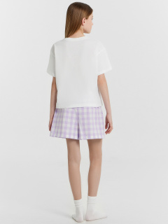 Футболка, шорты Mark Formelle 567748/25-37440ПП-14 белый_клетка_на_св.лиловом_3_сл_на_пол - фото 5