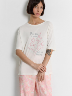 Брюки, футболка Mark Formelle 592541/24-33686ПП-14 св.молочный_цветы_на_св.молочном_3_сл_на_пол - фото 5