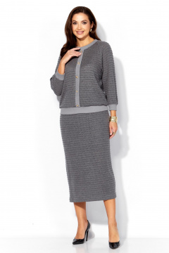 Джемпер, юбка TAiER 1391 серый - фото 2