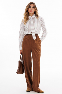 Блуза EOLA 2919.1 молочный_полоска - фото 4