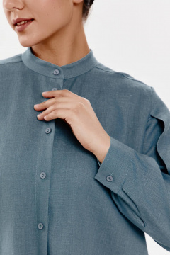 Рубашка SHLOMO 1-9 серо-голубой - фото 3
