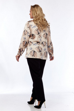 Блуза, брюки СиБон 0345 бежевый_черный - фото 4