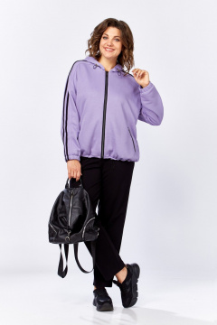 Костюм спортивный брюки бомбер больших размеров Lady Secret 25212 лаванда+черный - фото 2