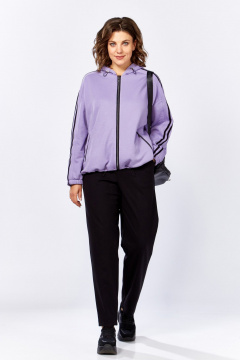 Костюм спортивный брюки бомбер больших размеров Lady Secret 25212 лаванда+черный - фото 3
