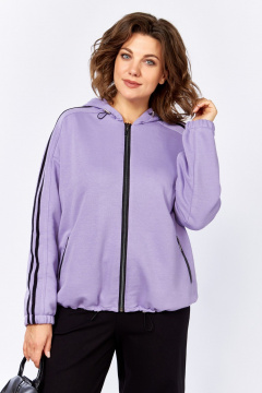 Костюм спортивный брюки бомбер больших размеров Lady Secret 25212 лаванда+черный - фото 5