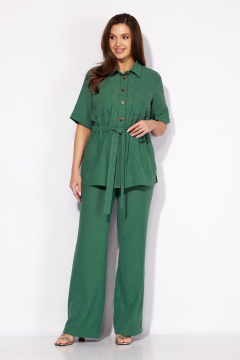 Блуза, брюки Ольга Стиль Л-431 темная_зелень - фото 3