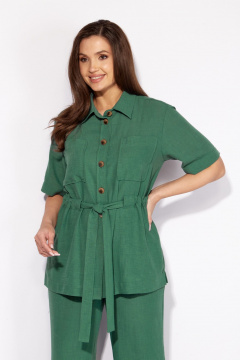 Блуза, брюки Ольга Стиль Л-431 темная_зелень - фото 2