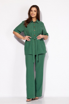 Блуза, брюки Ольга Стиль Л-431 темная_зелень - фото 1