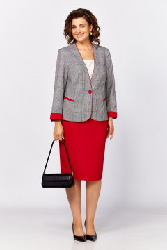 Жакет, юбка Lady Secret 1627/1 клетка+красный - фото 2