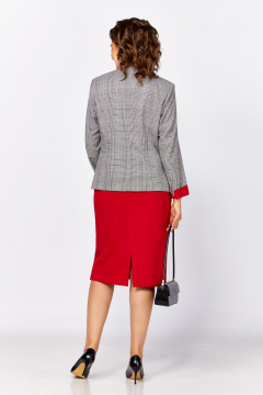 Жакет, юбка Lady Secret 1627/1 клетка+красный - фото 5