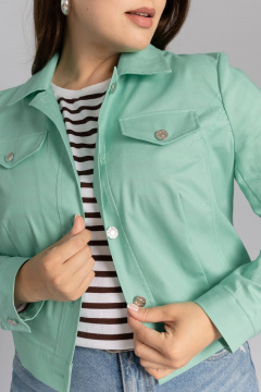 Джинсовый жакет летний зеленый из легкого хлопка Legend Style G-005 мятный - фото 3