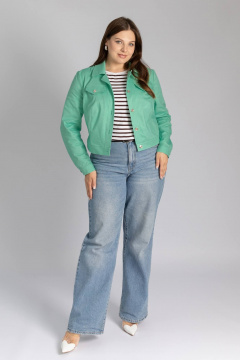 Джинсовый жакет летний зеленый из легкого хлопка Legend Style G-005 мятный - фото 2