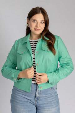 Джинсовый жакет летний зеленый из легкого хлопка Legend Style G-005 мятный - фото 1