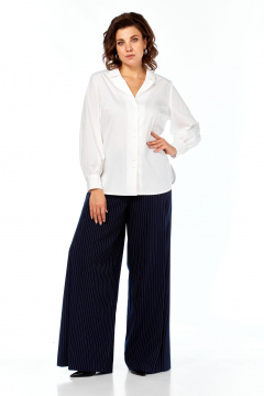 Блуза, брюки Элль-стиль 2404 белый - фото 1