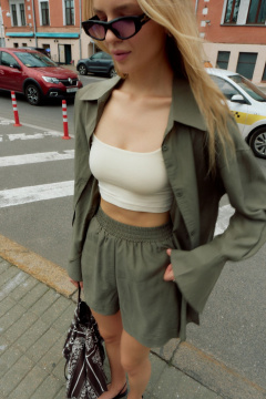 Рубашка, шорты THE VERY 2409 хаки - фото 3